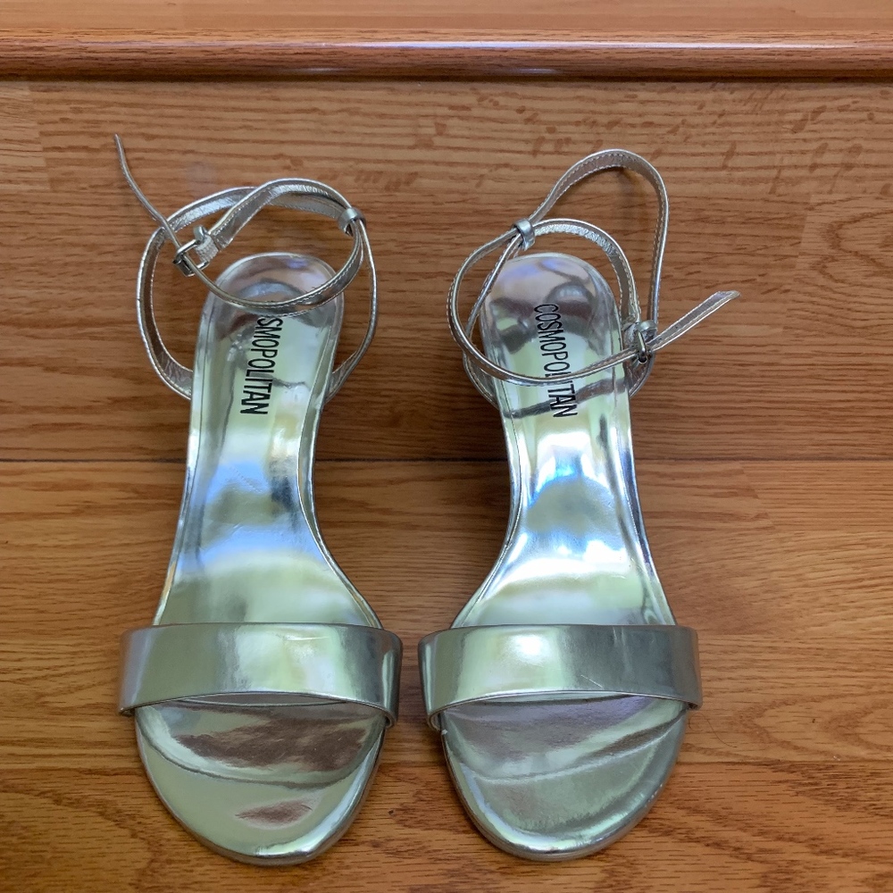 Silver Strappy Heels